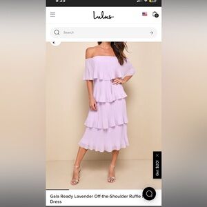 Lulus off the shoulder ruffle dress in WHITE